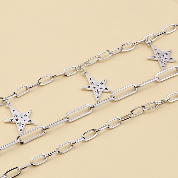Monikerroksinen Star Waist Chain Decor Riipus Fashion Punk Farkut C
