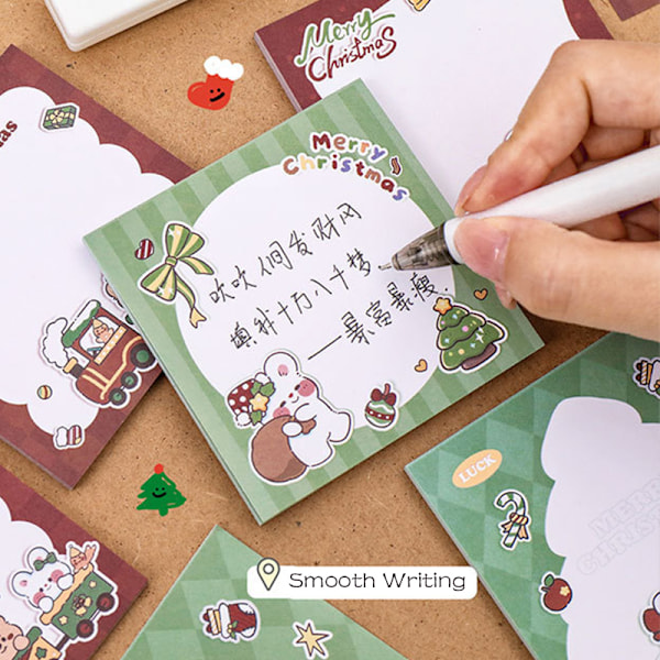 50 Ark Tegneserie Sticky Notes Kreativ Juleblokk Bærbar A3