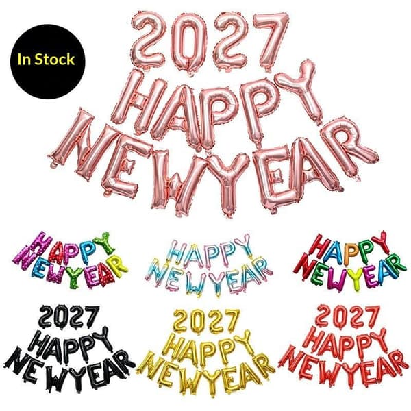 2027 Nummerballoner 16 tommer Stor Nummer Folieballon 2027 Nytår A4