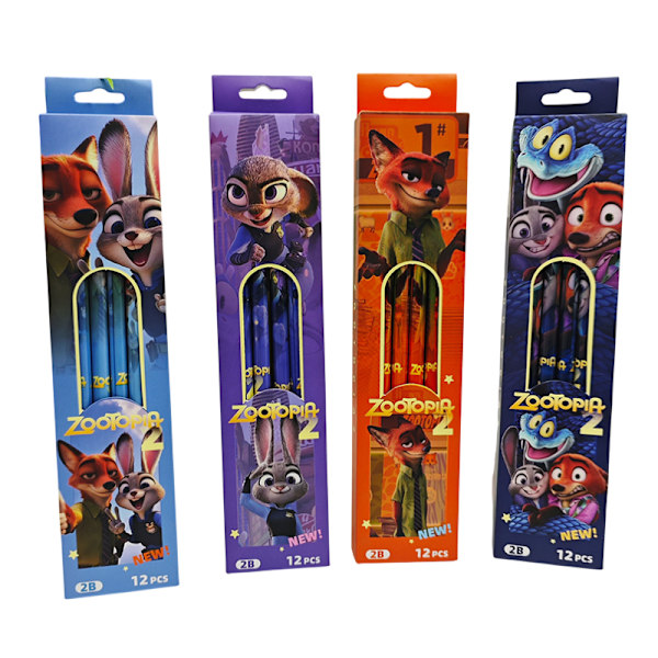 Tecknad Zootopia 2 Boxade Pennor Skolmaterial Kontorsmaterial Random
