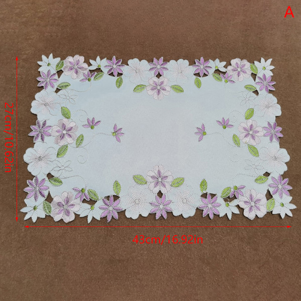 Rose Flower Brodery Placestable Rund Cup Bord Place Matt Pad C A