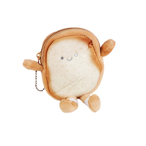 Kawaii Toast muhkea kolikkopussi Creative ja leipäkolikkolaukun riipus