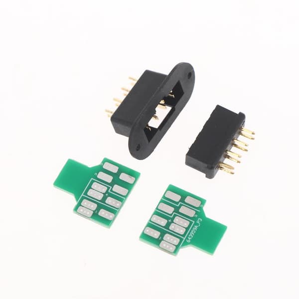 2 stk. MPX8 han/hun-adaptere med loddeplade til RC-fly 1set connector