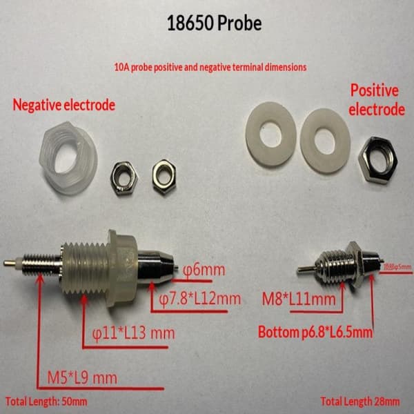 18650 Teststativ Sonde Intern Motstandstester Tilbehør B screws style set