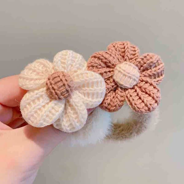 1 Stk Soft Flower Gummibånd Hårreb Gummibånd Hestehalehår Brown