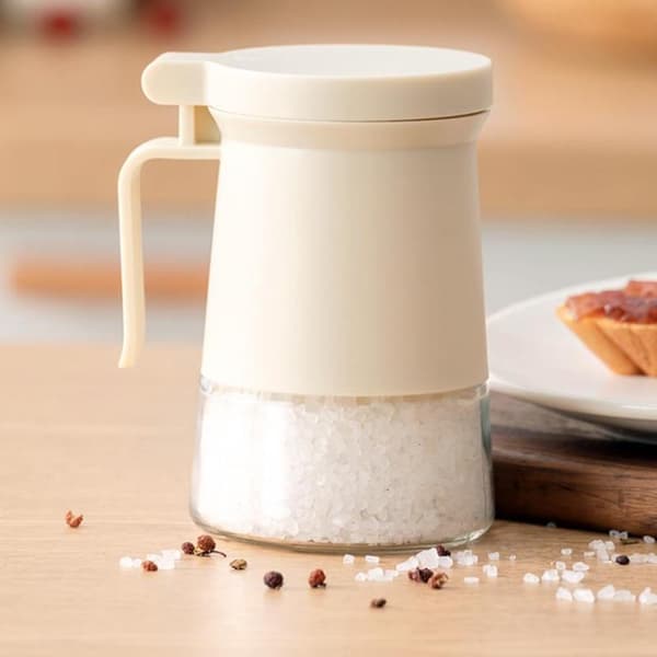 Kryddflaska Förseglad Salt Sockerburk Glas Kryddförvaring A1