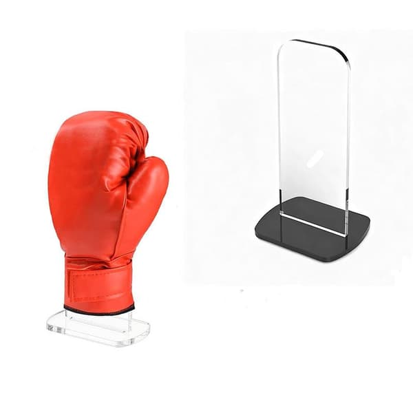 Klar akryl displayställ för boxningshandskar för hembutik vertikal Black