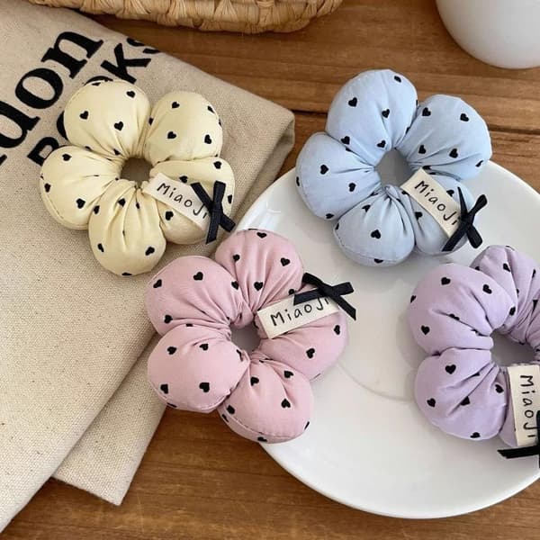 1 st e Blomformade Hårtofsar för barn Hjärtmönstrad Ela Purple