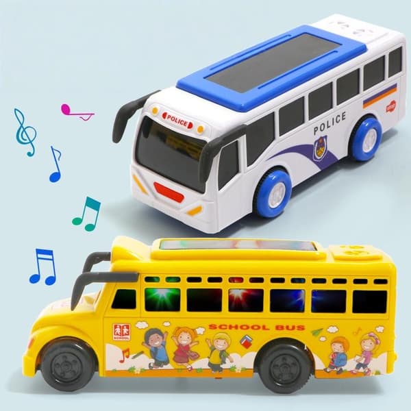 1 st berättelse musik belysning roterande bil skolbuss leksaker tröghet A2