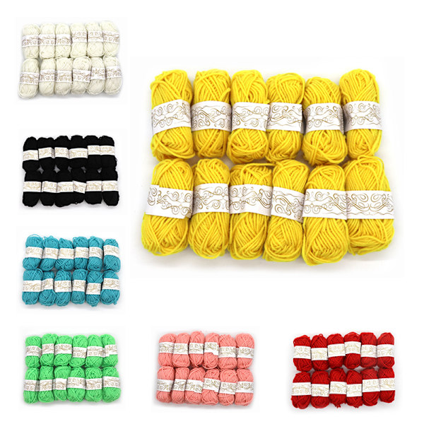 12st boll handgjorda stickgarn ull linje mjuk tjocklek linje Black