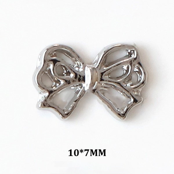 10 Stk Nail Art Decoration 3D Ribbon Bow Nail Art Charm Metal Ma A6 10Pcs