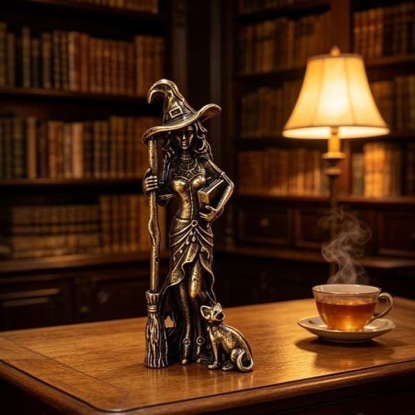 Messing Magisk Heksefigurer Miniatyrer Bordpynt Retro 2PCS