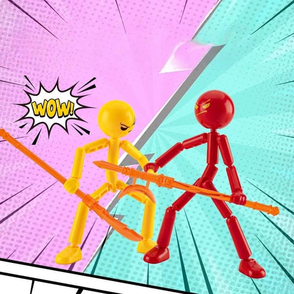 1 set rörlig 3D-utskriven skyltdocka, flerledad stickman-leksak A3