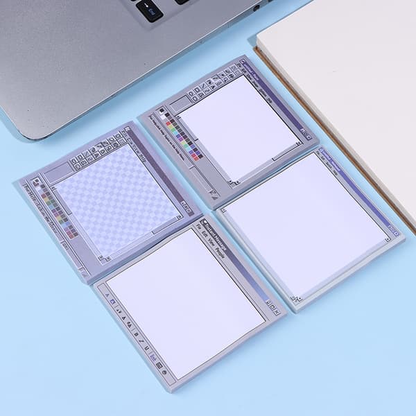 50 ark vintage computer tegning sticky notes - ideel til kunst A1