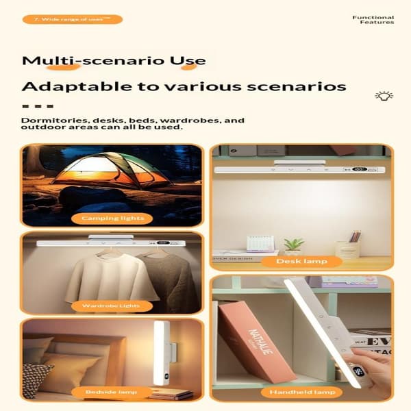 Smart Touch Bordlampe Magnetisk Skrivebordslampe Innebygd 2000mAh Batteri A1
