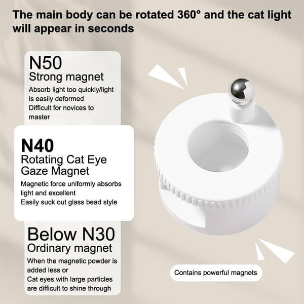 Roterande kattöga nagelmagnet multifunktionell brett ljus glas B A5