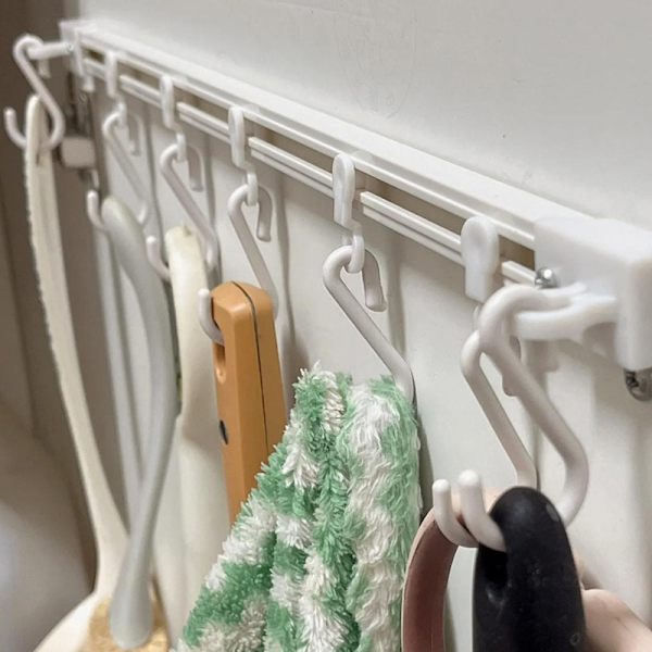 Plastspår rad krokar icke-stansande väggmonterad lång rad krok 30CM