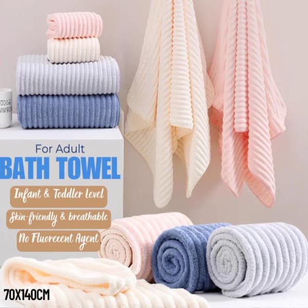 4 farver hurtigtørrende premium mikrofiber badehåndklæde absorberende blødt White 30x60cm