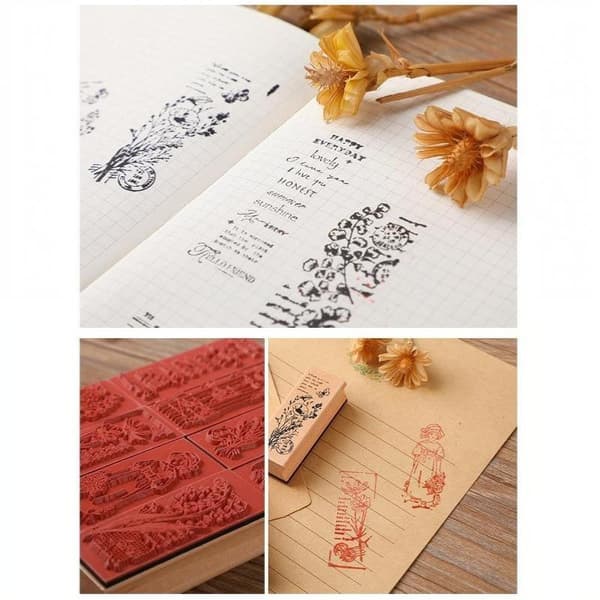 Retro Blomster Gräs Stämplar För Scrapbooking DIY Korttillverkning Hantverk A7