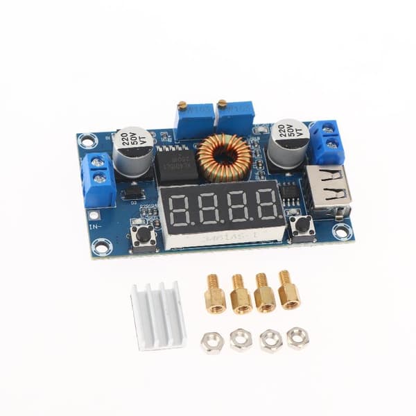 1 sæt 5A 75W XL4015 DC-DC-konverter justerbar step-down oplader