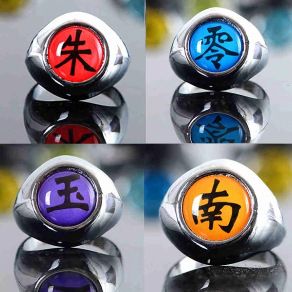 10ST SET Anime Naruto Sharingan Rings Action Figur Cosplay Ac colorful