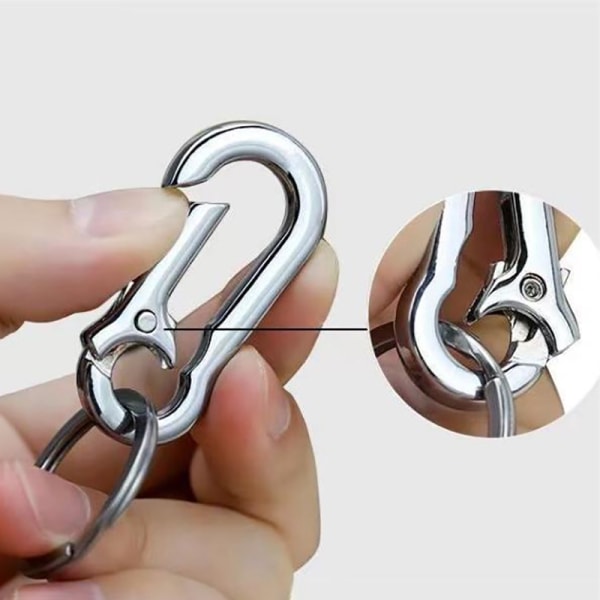 Rustfri 8-formet nøkkelring Anti-tap hesteskoformet bilring Silver