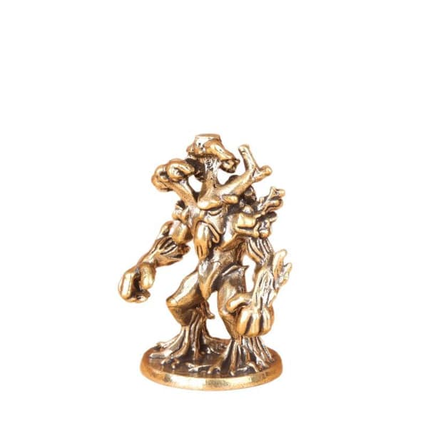 Massiv messing tre-ent-figur med fint utskåret design for hjemmet