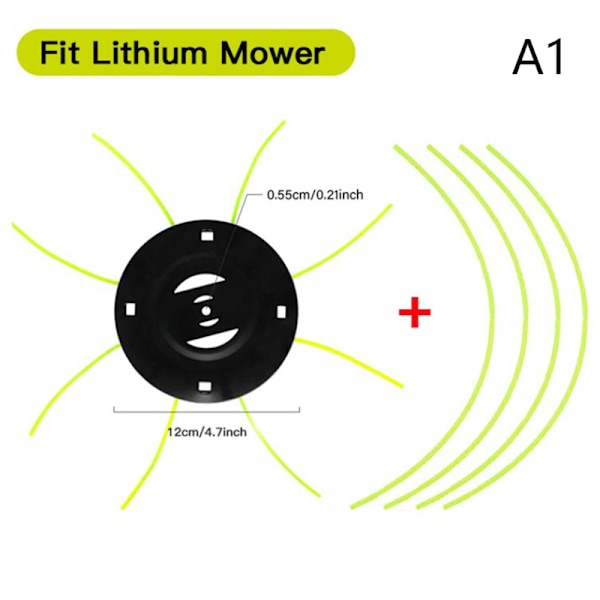 Stål gressklipperhode Gratis 4 linjer erstatning bensin/litium Fit Lithium Mower
