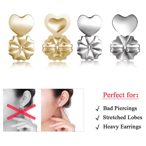Magic Earrings Ryggar Örhängen Lifters Stöder stadigt Lyfts Passform Gold