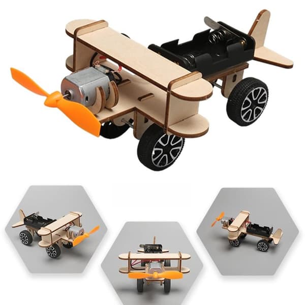 1 sæt DIY elektrisk flymodel legetøj træfly samlet B A3