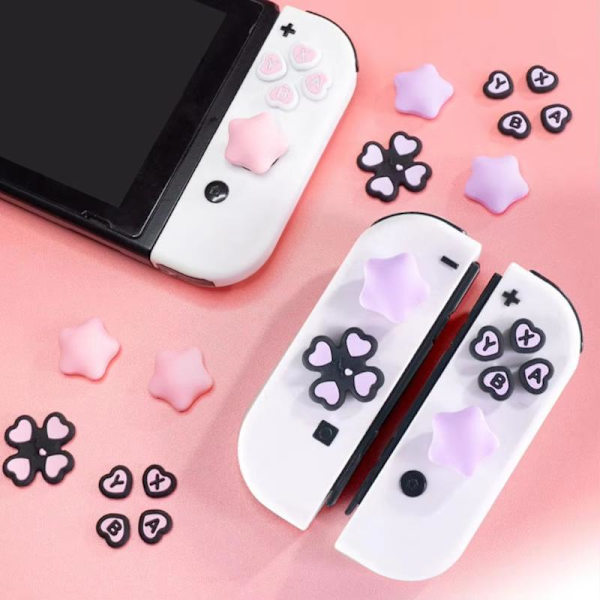 1 uppsättning e hjärtformade silikonknappskydd för NS2 Switch 2 Joy A2