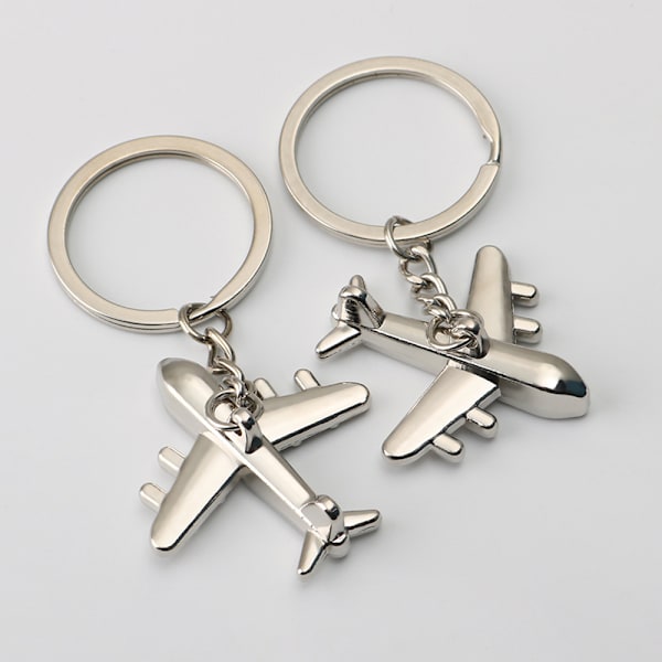 Creative Retro 3D Airplane Metal Keychain Pendant Keyring Key C 1pc