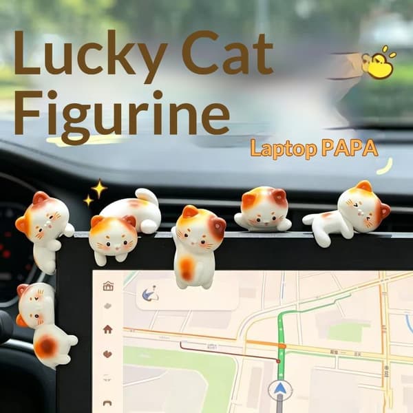 e Kattfigur Tecknad Mini Kattunge Prydnad Datorskärm Kant A1