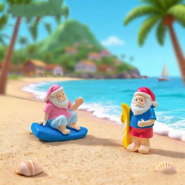 Mini Resin Sommar Tomtefigurer Bedårande Design För Strand A4