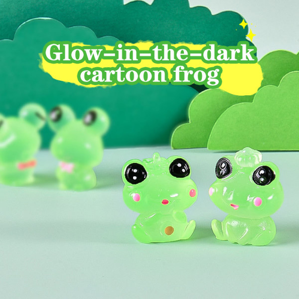 Mini Luminous Frog Ornament Animal Doll Dollhouse Car Micro Lan A2