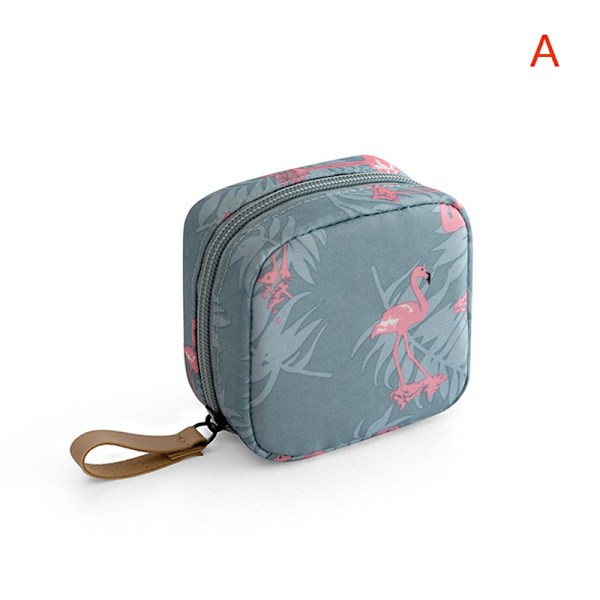 Kosmetisk veske Flamingo Ensfarget Reise Toalettveske Oppbevaringspose C A