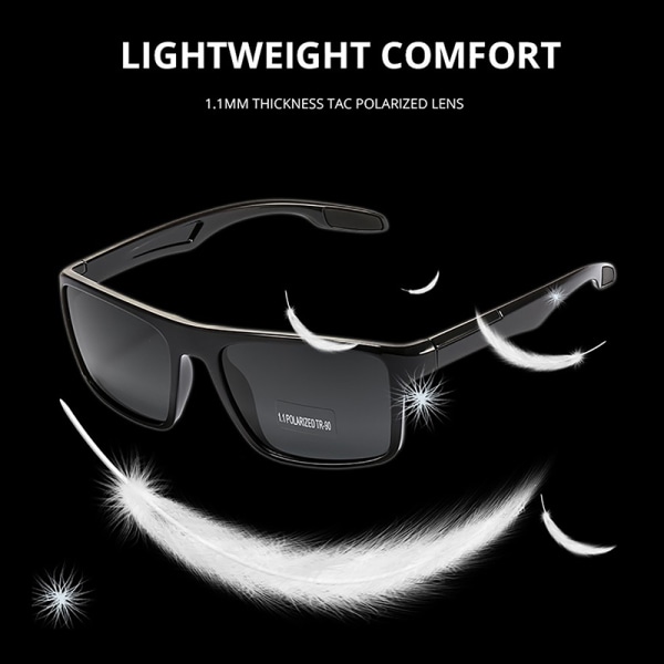 Utomhus polariserade solglasögon unisex svart båge Herr Dam UV400 A2