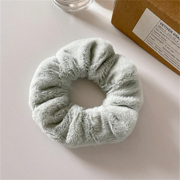 Winter Warm Soft Hair Scrunchies Dame e Plush Elastic Multicol Light green