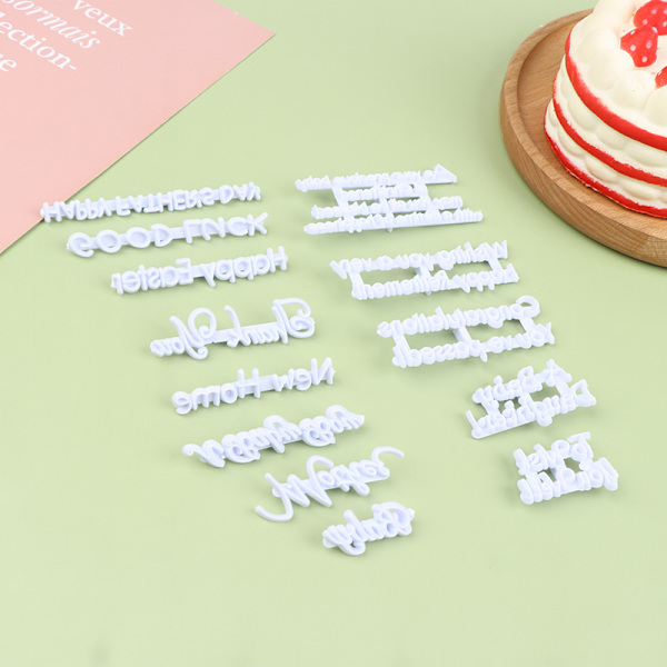 DIY Alfabet Bokstav Kakeform Velsignelse Cookie Kjeks Stempel Emb 13Pcs