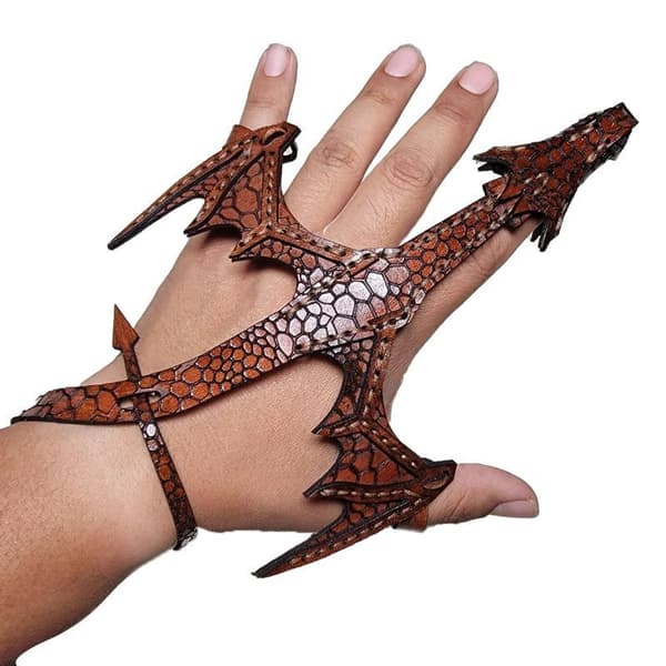 Justerbart Cosplay Læder Drage Armbånd Stilfuldt Armbånd Uni A1