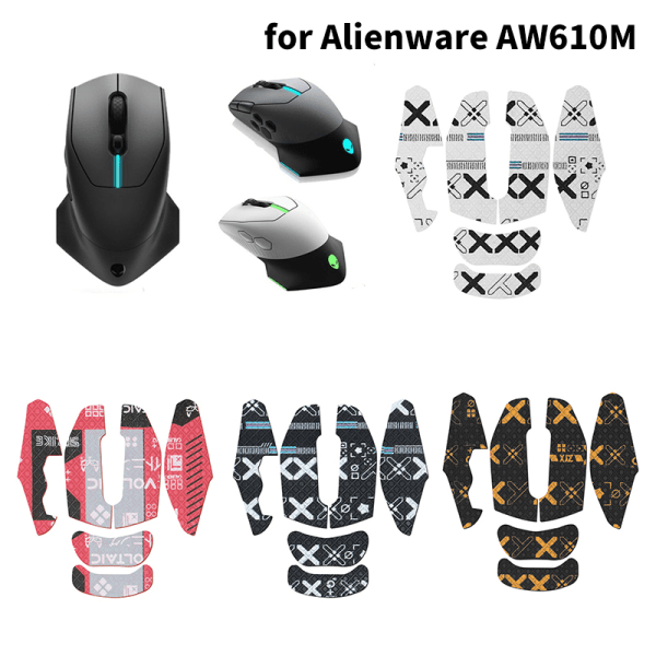 Svettebestandige musegrepstape-klistremerker for Alienware AW6 A2