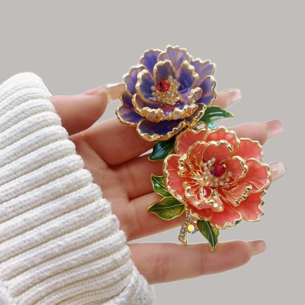 1 stk udsøgt luksus pæonblomstbroche elegant klassisk blomst A4