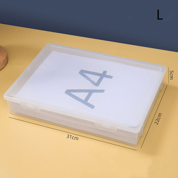 Plastfiloppbevaringsboks Transparent firkantet oppbevaringsboks A4 Orga L
