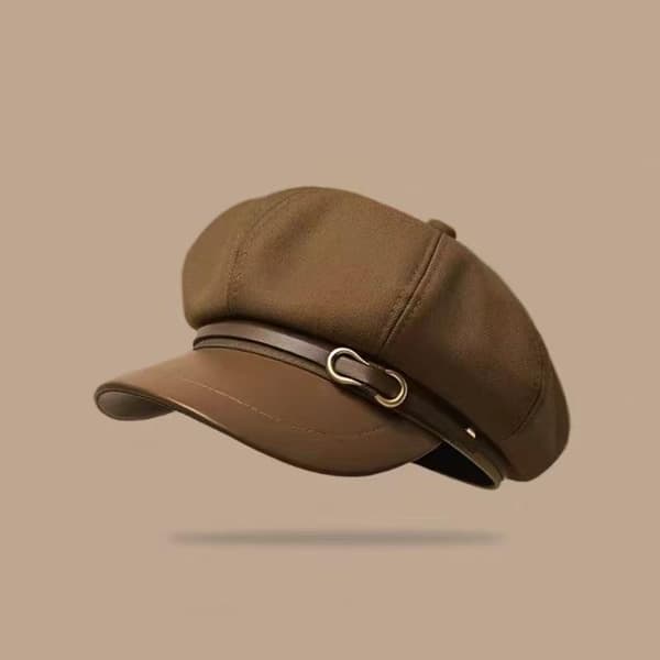 Vintage ensfarvet baret hat efterår og vinter mode maler Khaki A3