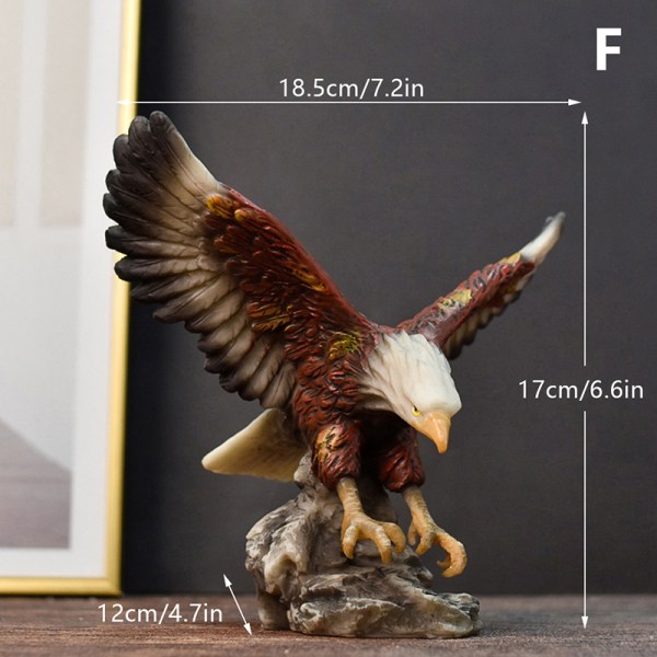 Resin Golden Eagle Statue Art Animal Model Collection Ornament F