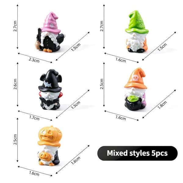 5 st e Mini Halloween Resin Figurin Hantverk Prydnad Skrivbord Ho 5pcs