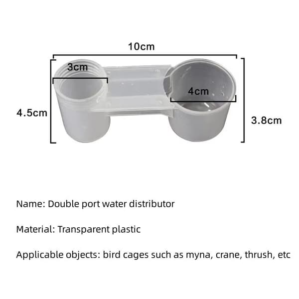 Plastik kæledyrsfugledrikker, foderautomat, vandflaskekop, kat, kylling, Pi Clear 6pcs