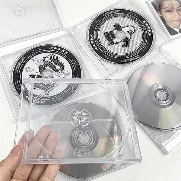 1 stk. Disk CD opbevaringsboks gennemsigtig plast DVD-etui multifunktion Clear