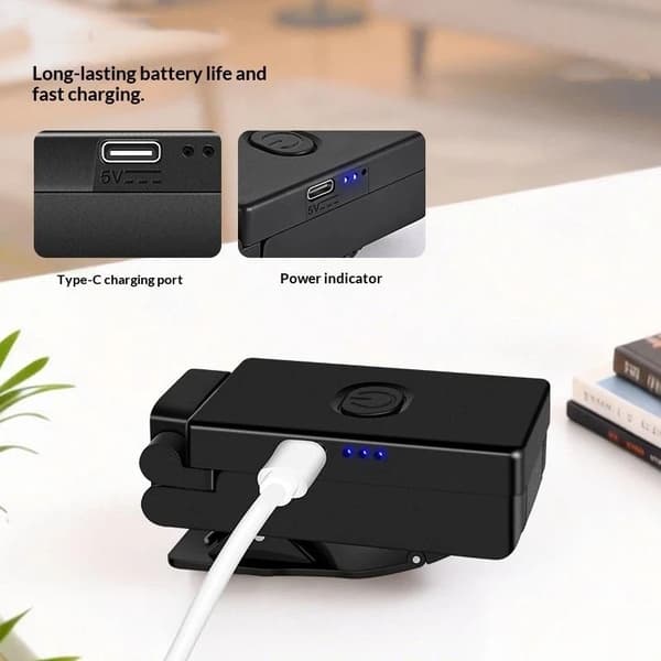 Ra98 Clip-on leselys USB oppladbart flimmerfritt boklys White