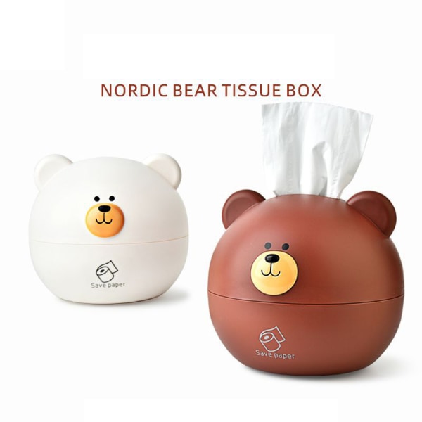 e Bear Head Tissue Box Järjestäjä Kylpyhuone Pyöreä Koti Desktop Ti Pink B